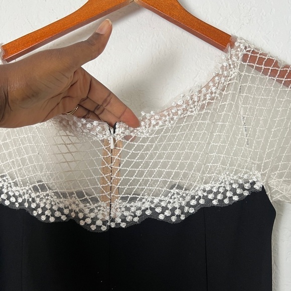 NWT Tadashi Shoji Lace & Crepe A-Line column Gown - Picture 7 of 10